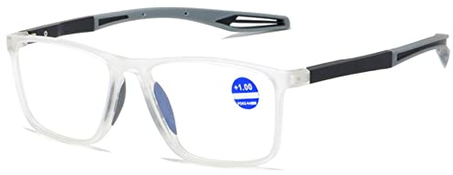Lanomi Mode Kurzsichtige Blaulichtfilter Brille Rechteckig TR90 Rahmen Flexibel Leichte UV400 Schutz Outdoor Myopia Brillen für Damen Herren