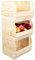 Kistenkolli Altes Land Kartoffelsteige 40x33x30 cm Gemüsekiste Obsthorde Gemüsekorb Kartoffelkiste zum Lagern Kiste Holz Obstkisten Obstschale (3er Set natur)