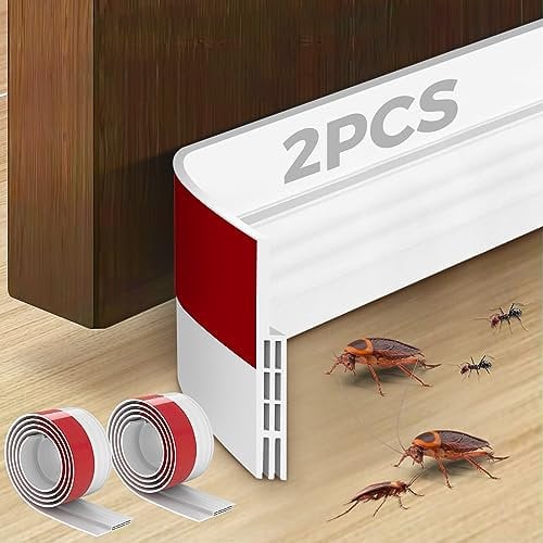 2PCS Adhesive Under Door Sweep Weather Stripping Soundproof Rubber Bottom Seal Strip Draft Stopper Draught Excluder 100CM