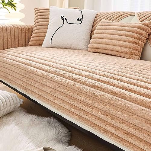 YWQJL Samt Sofabezug Sofaschoner rutschfest, 1-4 Sitzer, L-Form Sofaüberwurf, Ecksofa Pets Dog Couch Überzug, Couch Überzug Sofa Überwurf (#12, 110x240cm)