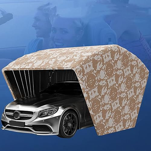 Posto auto coperto completamente automatico per auto, garage mobile in acciaio inossidabile per carichi pesanti, posto auto coperto di grandi dimensioni antivento e,5.5*2.5*2.3M/18*8.2*7.6ft