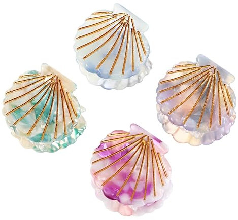 Beaupretty 8 Pièces Pince à Cheveux D'été Pince à Griffe Étoile Clips Étoiles Clip De Mâchoire De Coquille Pince à Cheveux Femme Pince Cheveux Acide Acétique Fille Coquillage Version Coréenne