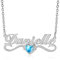 ALBERTBAND Collier Prenom Personnalisé Argent Or Rose Cadeau Femme Bijoux Personnalisés Cadeaux pour la Fête des mères, Noël, Anniversaire (Argent)