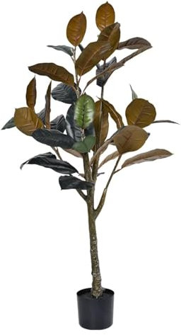 Kunstbaum Künstlicher Gummibaum, künstlicher Baum, 120 cm, Simulationsbaum mit schwarzem Kunststofftopf für Zuhause, Büro, künstliche Pflanze lebensecht