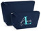 Kosmetiktasche Filz - Schminktasche personalisiert - Geschenkidee - Kulturbeutel - Kosmetikbeutel mit Namen - Filztasche (Dunkelblau, M)