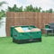 casa.pro Boîte de Rangement d'Extérieur Coffre de Jardin Résistant avec Fentes d'Aération Toit Incliné Poignées Capacité 387 L Acier Polyester 122 x 64 cm Vert Noir