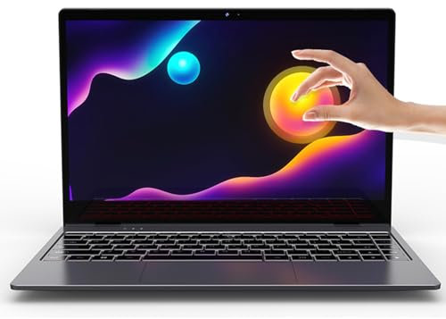 Annadue Laptop Convertibile 2 in 1, Laptop Touchscreen FHD da 14 Pollici con Tastiera Retroilluminata, Laptop Ultra Sottile Ergonomico con Rotazione a 360 Gradi per Viaggi (Spina europea