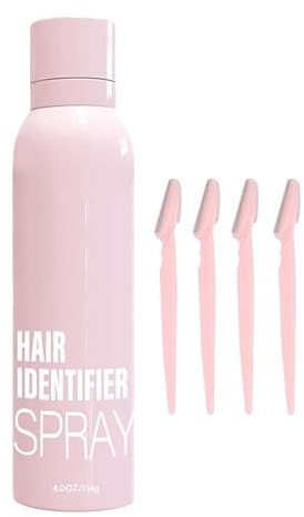 Haaridentifikationsspray Für Die Gesichtsrasur | Dermaplaner-Spray Zur Verbesserung Der Sichtbarkeit Von Gesichtshaaren,Das Spray Enthält 4 Schaber Zum Formen, Haaridentifikationsspray Für Das Gesicht