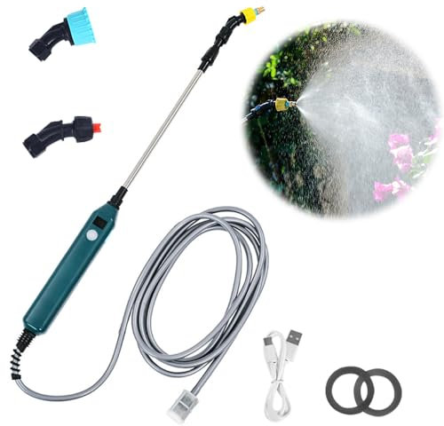 Mineup Electric Plant Sprayer, Electric Sprayer Wand, Battery Powered Sprayer, Portable Garden Sprayers with 3 Nozzles and 5M Hose, Rechargeable Garden Mister Sprayers for Yard Lawn Weeds Plants
