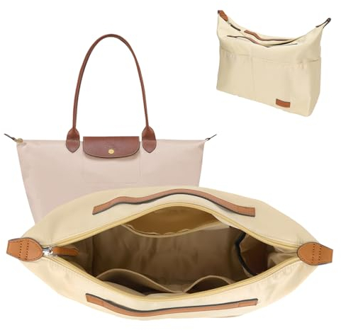 GADITIEK Organizer für Longchamp, Praktischer Tascheneinsatz für Longchamp Tasche Damen Tragetaschen mit langem Griff -L (Beige, M)