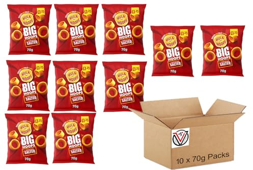 Hula Hoops Big Hoops Crisps 70g, PMP (10 Packs, Salted)