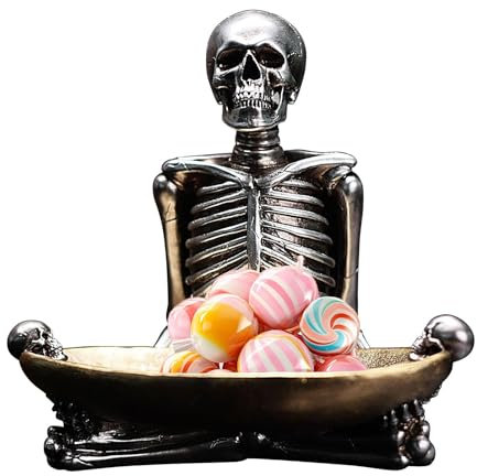 Organizador de decoraciones de Halloween - Organizador de joyas con esqueleto, bandeja para dulces con forma de calavera | Innovadora decoración de mesa de entrada, decoraciones interiores de Hallowee