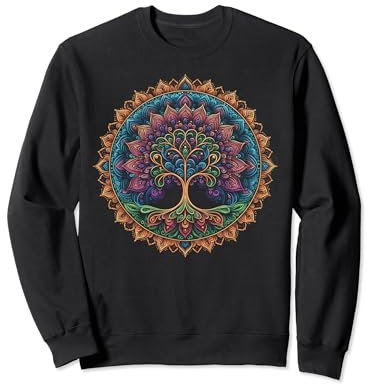 Cooles Lebensbaum-Symbol im Mandala-Kunst-Stil für Herren und Damen Sweatshirt