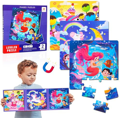 Magnetic Puzzles for Kids 3-5 Years: Travel Activity Packs, Jigsaw Toys, Gifts for Girls Boys Toddlers - Educational Activities