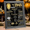Benjia 1945 Poster Framed UK, 8x10 inch Happy 80th Birthday Party Decor Supplies Home Decoration (SILVER Black Gold)