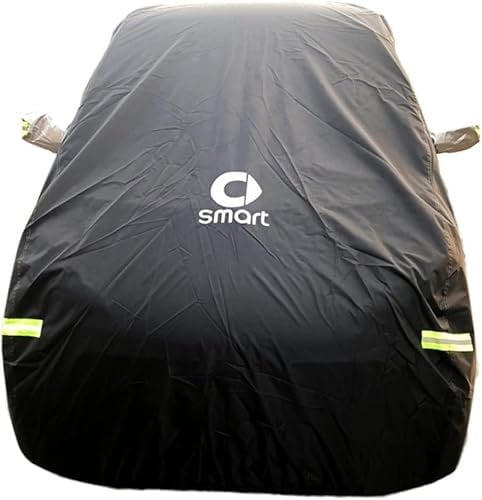Auto Abdeckplane Abdeckung mit Reißverschluss für 2015-2018 Smart Fortwo 453 2-Türiges, Autoschutzhülle Wasserdicht UV-Schutz Staub Allwetter Universelle Passform