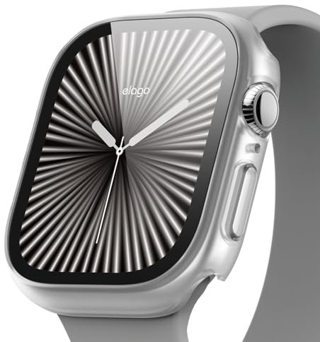 elago Clear Shield Hülle Kompatibel mit Apple Watch 11/10, Kompatibel mit Watch 42mm Voller Schutz (Hart PC + gehärtetes Glas Material), Voller Zugriff Display, Direktes Aufladen