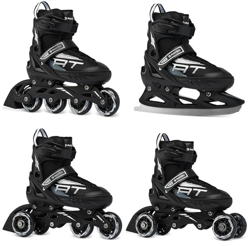 RAVEN Profession 4in1 Inlineskates Triskates Rollschuhe Schlittschuhe Inliner für Kinder und Erwachsene verstellbar