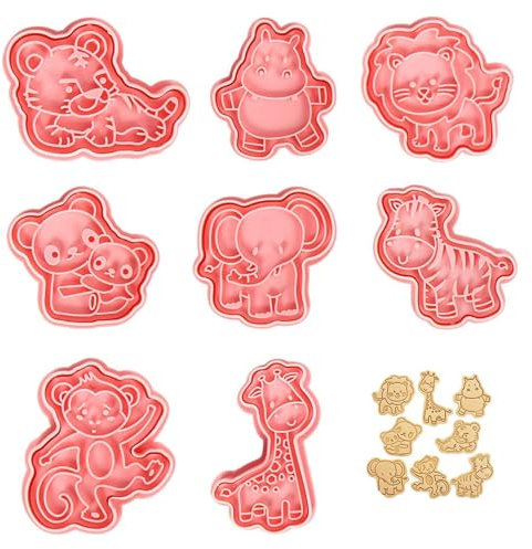 8 Stück Keksausstecher Ausstechformen für Kinder, Waldtiere Ausstechförmchen, keksform, Fondant Ausstechformen, Ausstecher Sandwich Gemüse Brot