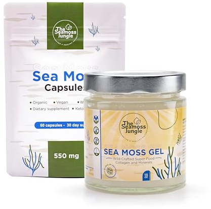 Sea Moss Essentials Bundle – 500 ml Gel + 60 Kapseln – Natürliches Superfood für Immunsystem, Energie & Verdauung