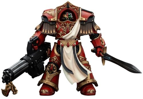 JOYTOY Warhammer 40k Blood Angels, 1/18 Blood Angels Crimson Paladins Squad Crimson Paladin with Iliastus Assault Cannon Action Figure Collect Model