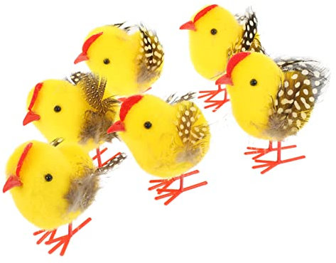 OSOLADY 6 Stück Kleine Gelbe Hühner Ornamente Faultiere Hühnerspielzeug Hasen Plüschfiguren Lustige Hühner Plüschkissen Plüschtiere Stofftiere Taubenplüsch Stofftiere Küken