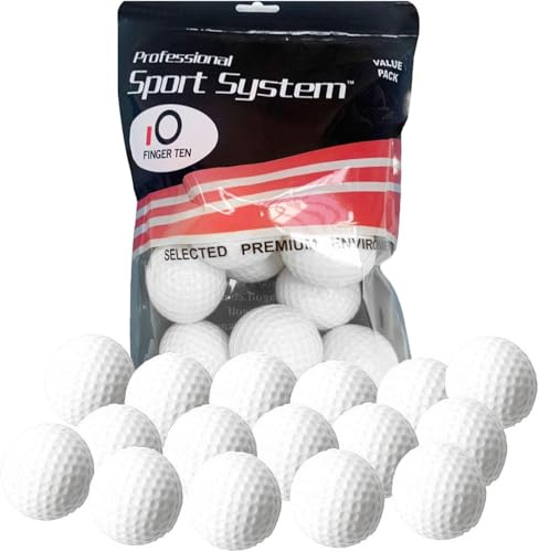 FINGER TEN Practice Foam Golf Balls Soft,12/24 Pack | Indoor Outdoor Home Backyard Use,Dimpled Design Real Feel Training, Lightweight Safe Practice, Durable Elastic Long Term Use