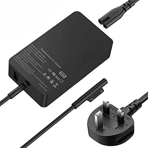 Surface Pro charger, 36W laptop adapter Compatible for Microsoft Surface Pro 3 4 (Intel Core i5 and Core i7) Surface Pro 5 2017 with travel case [12V 2.58A]