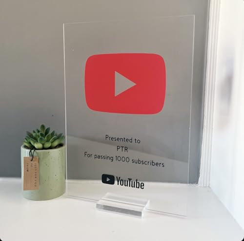YouTube Subscriber Play Button Award - A5 (transparente)