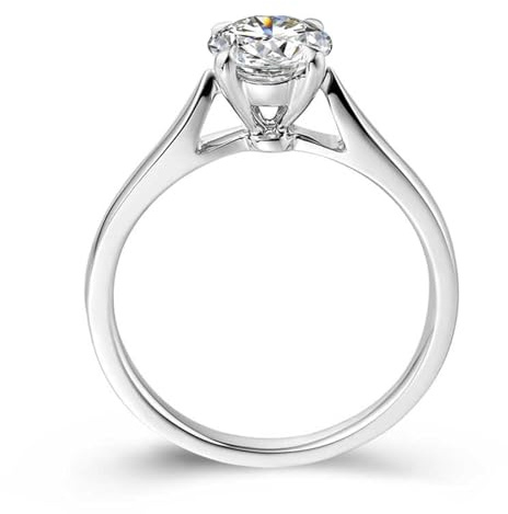 Musihy 9 Karat Weißgold 375 Ring, Klassischer Solitär-Verlobungsring mit Vier Krappen für Damen und einem 0,5-Karat-Diamanten., Größe 47 (15.0)