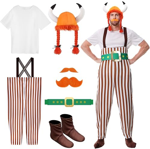YOOHBERRYS Wikinger Kostüm Herren, Obelix Kostüm, Gallier Kostüm