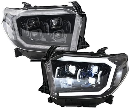 VAVGKDKPZB LED Headlight Assembly For Toyota For Tundra 2014 2015 2016 2017-2021 Front Lamp Sequential Headlamp 1Set LED Projector Headlights Assembly