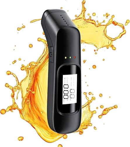 Hingue Alcoomètre professionnel portable, avec écran LCD haute résolution, mesure précise de la concentration d'alcool respiratoire, design sans embout buccal pour