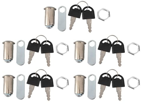 KANASI Serrure à came d'armoire, serrures de sécurité tubulaires de 30 mm pour tiroir, boîte aux lettres, boîte à outils, rangement pour camping-car
