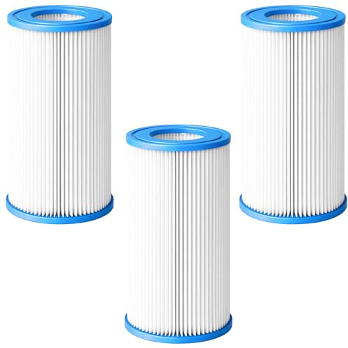 PHONILLICO Cartouche Filtre Piscine Type A/Type III/Type C [Lot 3] Compatible Intex Flowclear Summer Waves 10,6 x 20,3 cm