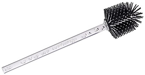 WENKO Silikon WC-Ersatzbürste mit Bubblestiel - Ersatz-Toilettenbürste, Polystyrol, 7.5 x 35 x 7.5 cm, Transparent, transparent / schwarz, 35 x 7.5 x 7.5 cm