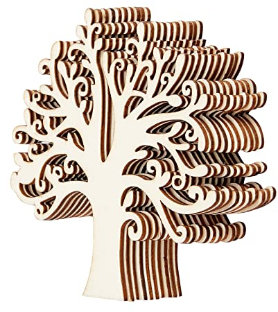 nbeads 20 Pcs Vierge en Bois Arbre Généalogique de Décoration pour Mariage Décorations de Noël et Travaux Manuels de Bricolage, 12,4 × 12,4 × 0,3 cm