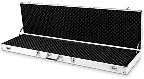 COSTWAY Custodia Dura in Alluminio per Armi, Valigetta per Pistole, Fucili con Serratura, 134 x 35 x 12 cm (Argento)