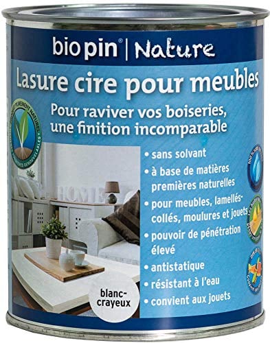 Biopin Nature Holzlasur für Möbel, 0,75 l, Weiß