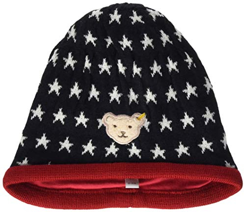 Steiff Baby-Mädchen mit süßer Teddybärapplikation Mütze, Navy, 049