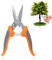 Rosenschere, Ernteschere aus Edelstahl Gartenschere Handschere Gartengeräte, Pflanzenschere für Zweigstiele, Blumen, Hecke, Obst(Orange)