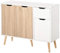 HOMCOM Sideboard Floor Standing Storage Cabinet with Drawer for Bedroom, Living Room, Home Office, Natural