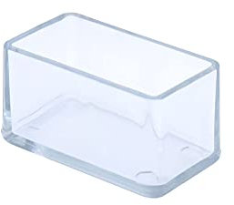 Flyshop Lot de 12 Embouts de Pieds de Chaise rectangulaires en PVC Anti-Rayures pour Pieds de Meubles 30 x 60 mm, 3,0 x 6,0 cm, Transparent