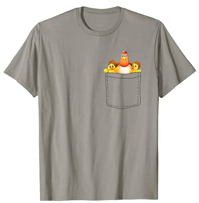 Huhn mit Küken in der Tasche, witziges Hühner T-Shirt