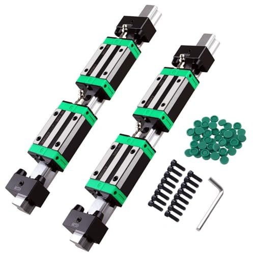 CNCYEAH HGR20 Linearführung 200 mm Linearführungsschiene HGH20 Linearschienen + 4 STÜCKE HGH20CA Schlittengleiterblock + 4 STÜCK Begrenzungsblock CNC-Kit für DIY CNC-Fräser