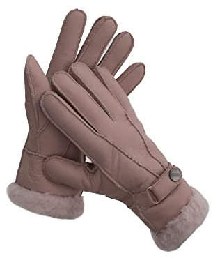 Reissner Lammfelle Fingerhandschuhe HDS-FINGER2-NAP-PIN-M Merino Lammfell Nappa Leder Farbe pink Größe M