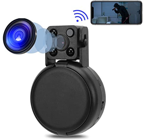 Piccola Mini Telecamera WiFi Nascosta, Telecamera di Sicurezza Wireless Full HD 1080P Videocamera Portatile Videoregistratore con Allarme di Rilevamento di Movimento per Home Office Indoor Outdoor