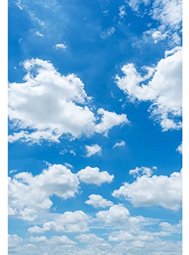 Aoihrraan 2,5x3m Blau Himmel Weiß Wolken Hintergrund Himmel Aussicht Natur Landschaft Fotografie Hintergrund Kinder Geburtstag Party Baby Dusche Mädchen Jungen Erwachsene Kunst Portrait Foto Prop