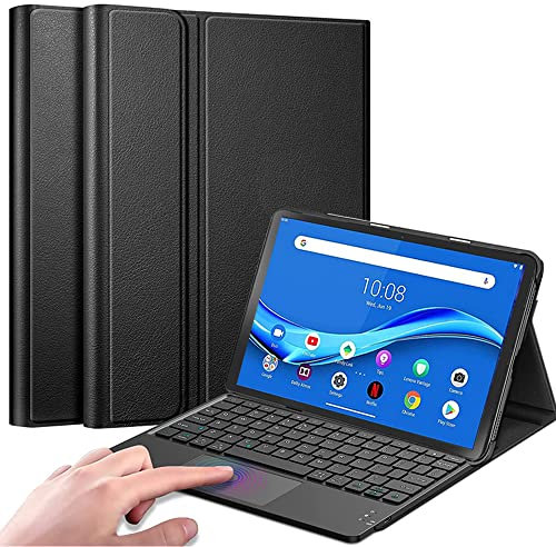 QYiiD Coque Clavier avec Touchpad pour Lenovo Tab M10 Plus 10.3 Pouces FHD (TB-X606F / TB-X606X), AZERTY Clavier Détachable avec Pavé Tactile, Coque Housse pour Lenovo M10 FHD Plus 10.3, Noir