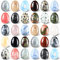 Nuenen 30 piedras de preocupación de cristal de roca de huevo, piedras de huevo pulidas, piedras de huevo de roca mineral de bolsillo, cristal de chakra de palma para alivio de la ansiedad,